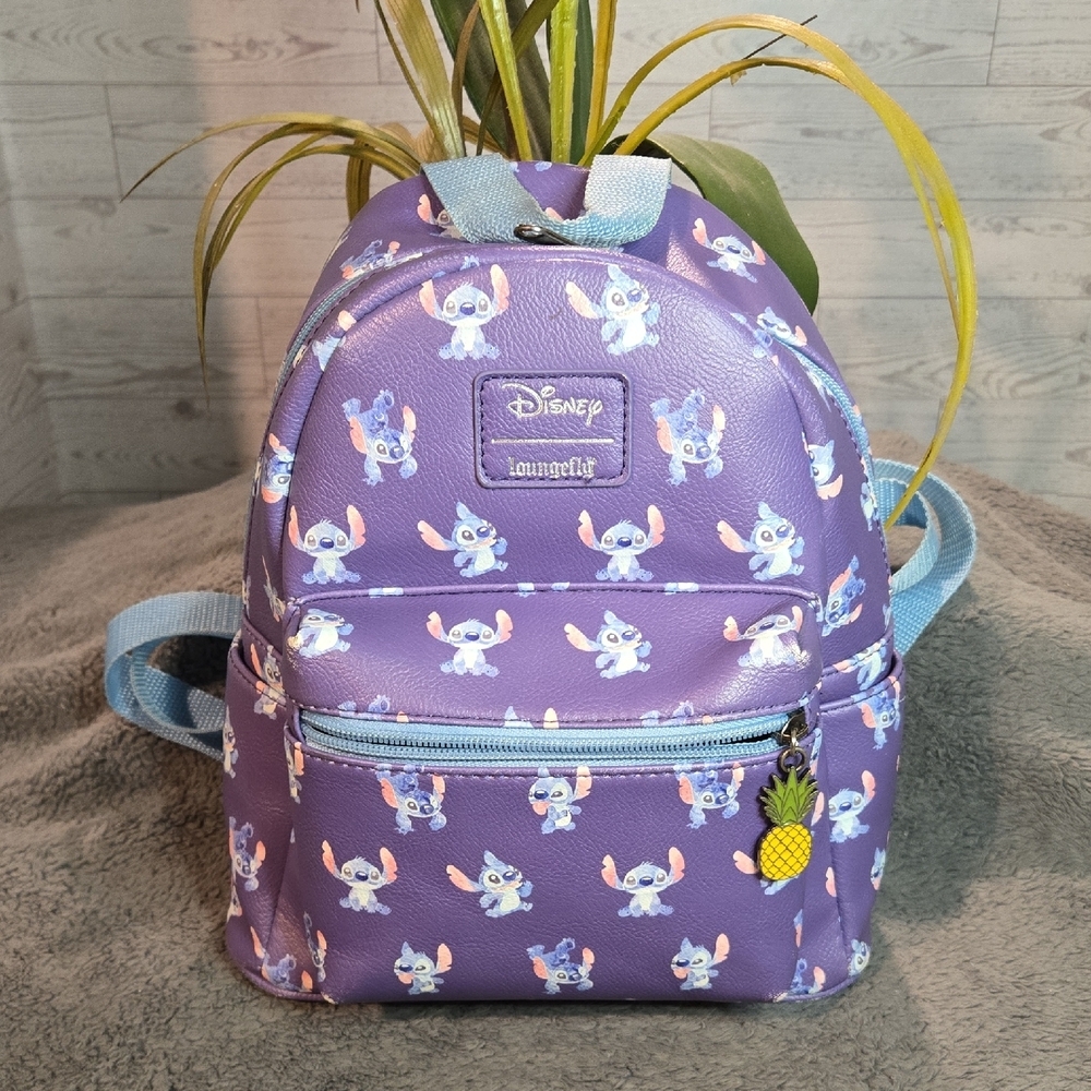Loungefly Disney Lilo & Stitch Poses Mini Backpack Bag With Pineapple Charm